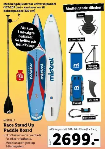 Let-Køb Race Stand Up Paddle Board tilbud