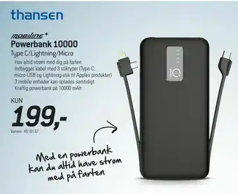 Thansen Powerbank 10000 tilbud