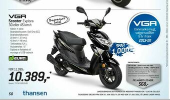 Thansen Scooter Explora 30 eller 45 km/t tilbud
