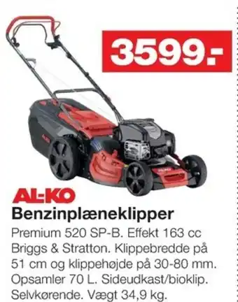 Bauhaus Benzinplæneklipper Premium 520 SP-B tilbud