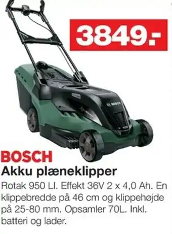 Bauhaus Akku Plæneklipper Rotak 950 Li. tilbud