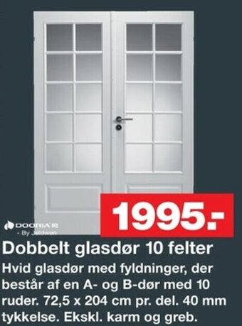 Dobbelt Glasdør 10 Felter