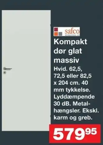 Bauhaus Kompakt Dør Glat Massiv tilbud