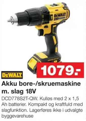 Bauhaus Akku Bore-/ Skruemaskine . Slag 18V DCD778S2T tilbud