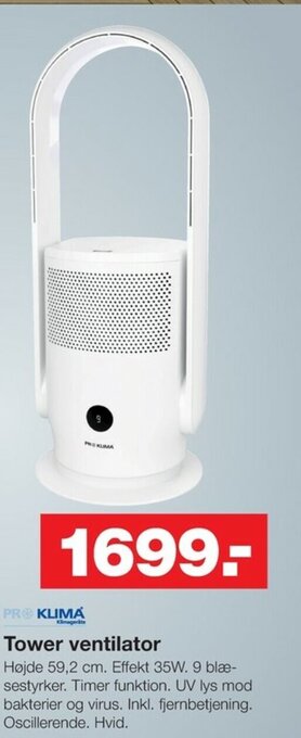 Bauhaus Tower Ventilator tilbud