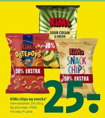 Coop 365 Kims chips tilbud