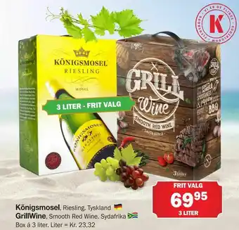 Købmandsgården Königsmosel, GrillWine tilbud