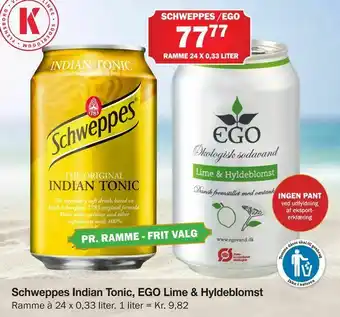 Schweppes Indian Tonic, EGO Lime & Hyldeblomst