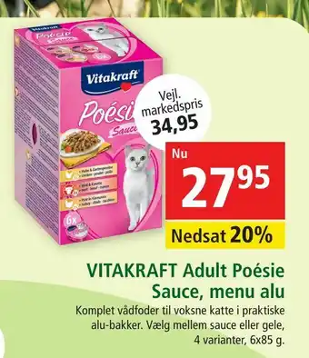 Maxi Zoo VITAKRAFT Adult Poésie Sauce, menu alu tilbud