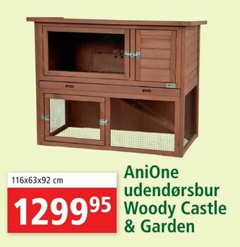Maxi Zoo AniOne udendørsbur Woody Castle & Garden tilbud