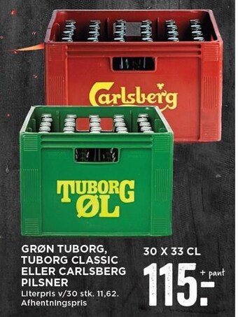 MENY Grøn tuborg, tuborg classic el. carlsberg pilsner tilbud