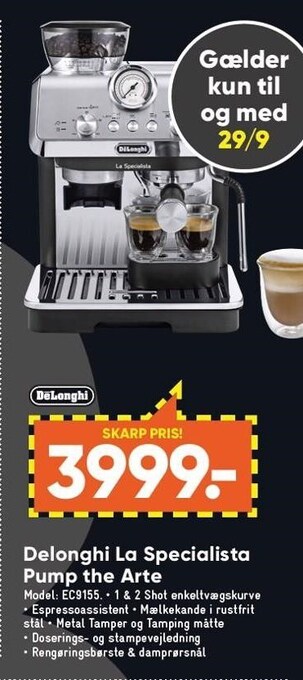 Bilka Delonghi la specialista pump the arte tilbud