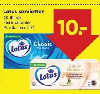 Bilka Lotus servietter tilbud