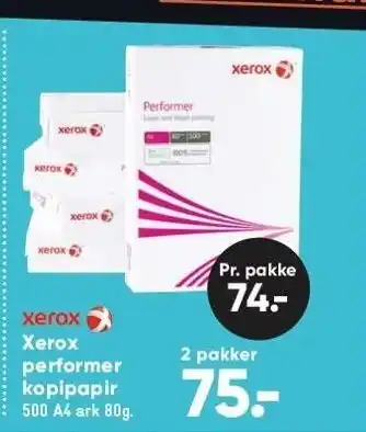 Bilka Xerox performer kopipapir 2 pakker tilbud