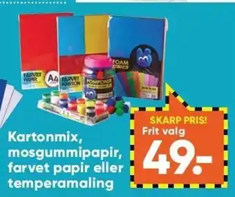 Bilka Kartonmix, mosgummipapir, farvet papir el. temperaturmaling tilbud