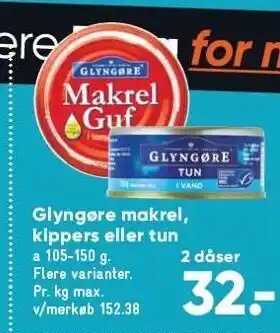 Bilka Glyngøre makrel, kippers el. tun tilbud
