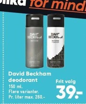 Bilka David beckham deodorant tilbud
