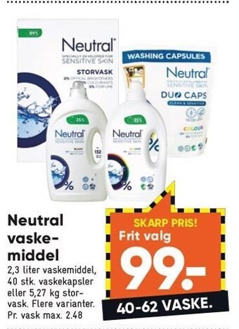 Bilka Neutral vaskemiddel tilbud