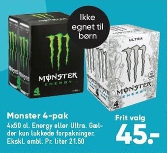 Bilka Monster 4-pak tilbud