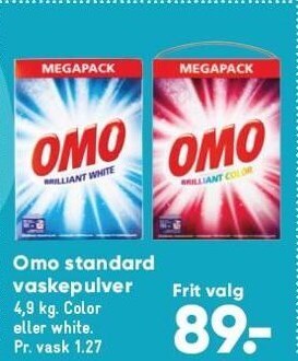 Bilka Omo standard vaskepulver tilbud