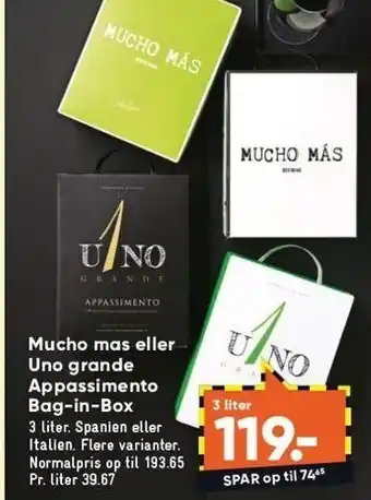Mucho mas el. uno grande appassimento bag-in-box
