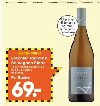 Bilka Fournier touraine sauvignon blanc tilbud