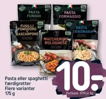 REMA 1000 Pasta eller spaghetti færdigretter - flere varianter tilbud