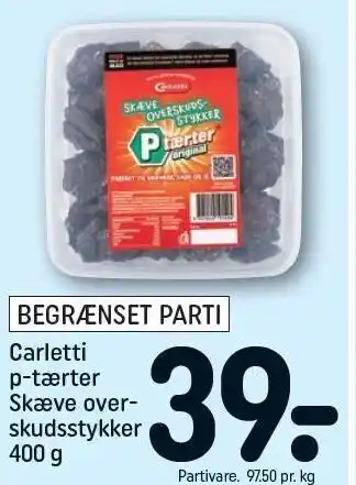 REMA 1000 Carletti p-tærter skæve overskudsstykker tilbud