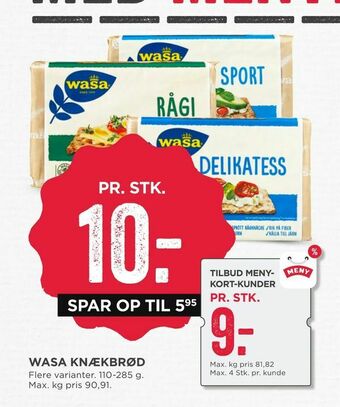 MENY Wasa knækbrød tilbud