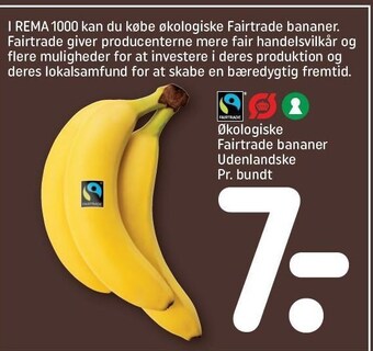 REMA 1000 Økologiske fairtrade bananer tilbud