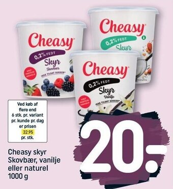REMA 1000 Cheasy skyr skovbær, vanilje eller naturel tilbud