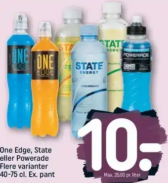 REMA 1000 One edge, state eller powerade - flere varianter tilbud