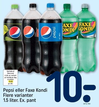 REMA 1000 Pepsi eller faxe kondi tilbud