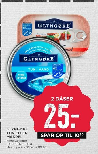 MENY Glyngøre tun eller makrel tilbud
