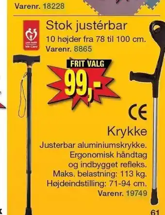 Harald Nyborg Stok justerbar tilbud