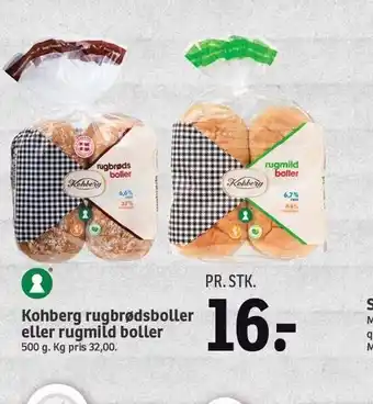 SPAR Kohberg rugbrødsboller eller rugmild boller tilbud