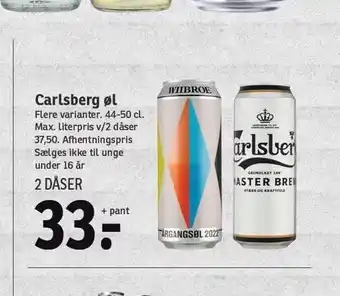 SPAR Carlsberg øl 2 stk. tilbud