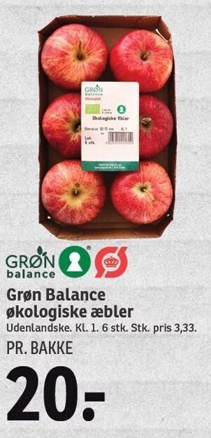 SPAR Grøn balance økologiske æbler tilbud