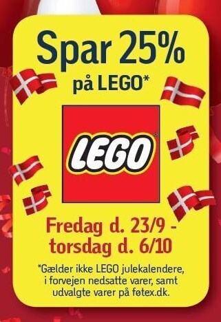 Føtex Spar 25% på lego tilbud