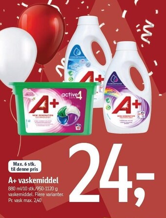 Føtex A+ vaskemiddel tilbud