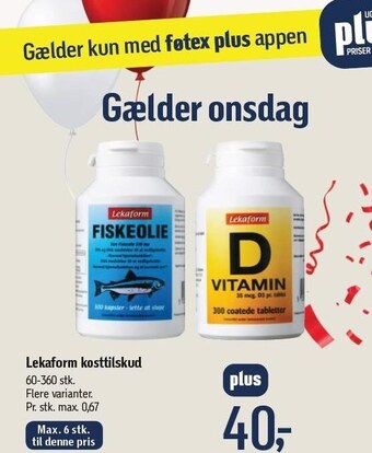 Føtex Lekaform kosttilskud tilbud