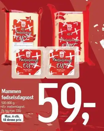Føtex Mammen fødselsdagsost tilbud