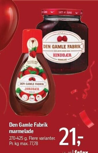 Føtex Den gamle fabrik marmelade tilbud
