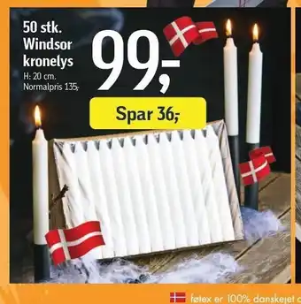 Føtex 50 stk. windsor kronelys tilbud