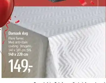 Føtex Damask dug - flere farver tilbud