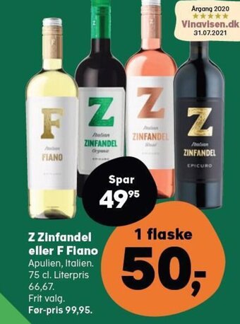 Kvickly Z Zinfandel eller F Fiano tilbud