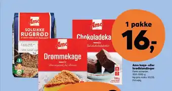 Kvickly Amo kage-eller brødblandinger tilbud