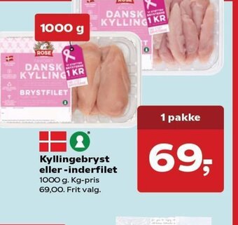 Kvickly Kyllingebryst eller-inderfilet tilbud