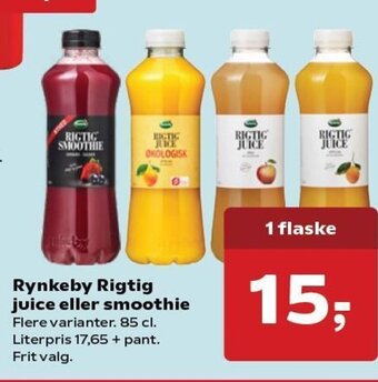 Kvickly Rynkeby Rigtig Juice eller Smoothie tilbud