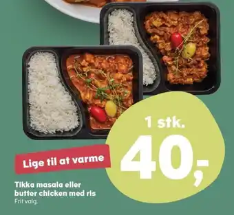 Tikka masala eller butter chicken ris